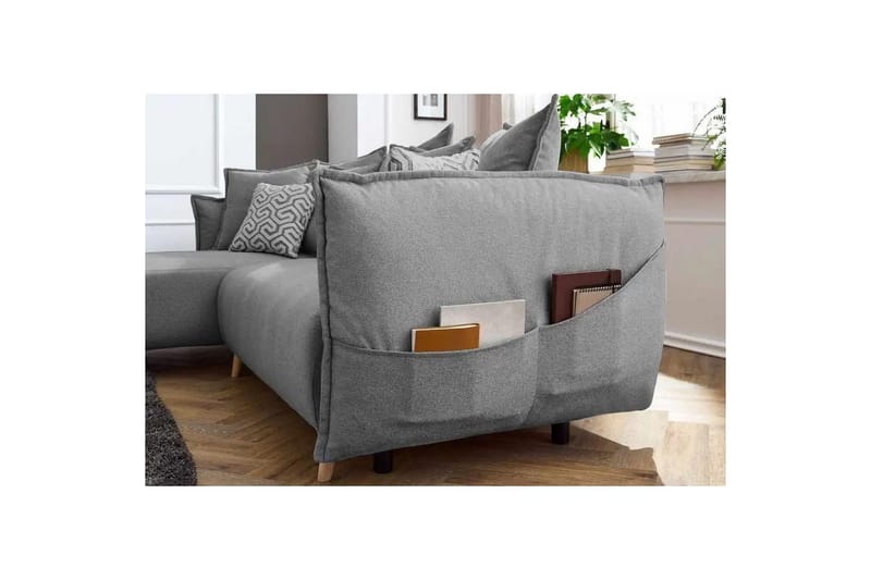 Puffin Sovesofa med divan 3-personers - Grå - Møbler - Sofaer - Sovesofaer