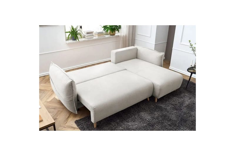 Puffin Sovesofa med divan 3-personers - Cremehvid - Møbler - Sofaer - Sovesofaer