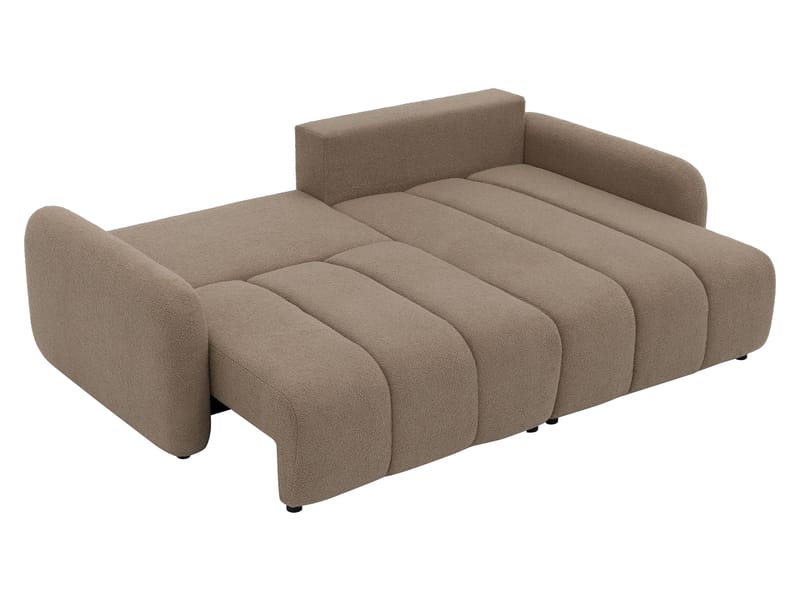 Quarlos 3-personers sovesofa med divan venstre og opbevaring - Mørk beige - Møbler - Sofaer - Sovesofaer