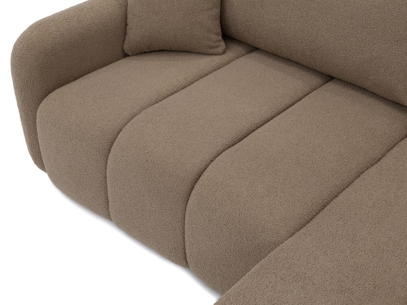 Quarlos 3-personers sovesofa med divan venstre og opbevaring - Mørk beige - Møbler - Sofaer - Sovesofaer