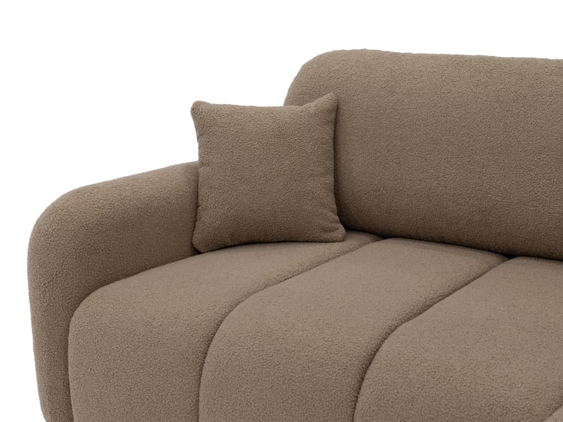 Quarlos 3-personers sovesofa med divan venstre og opbevaring - Mørk beige - Møbler - Sofaer - Sovesofaer