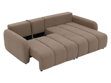 Quarlos 3-personers sovesofa med divan venstre og opbevaring - Mørk beige - Møbler - Sofaer - Sovesofaer