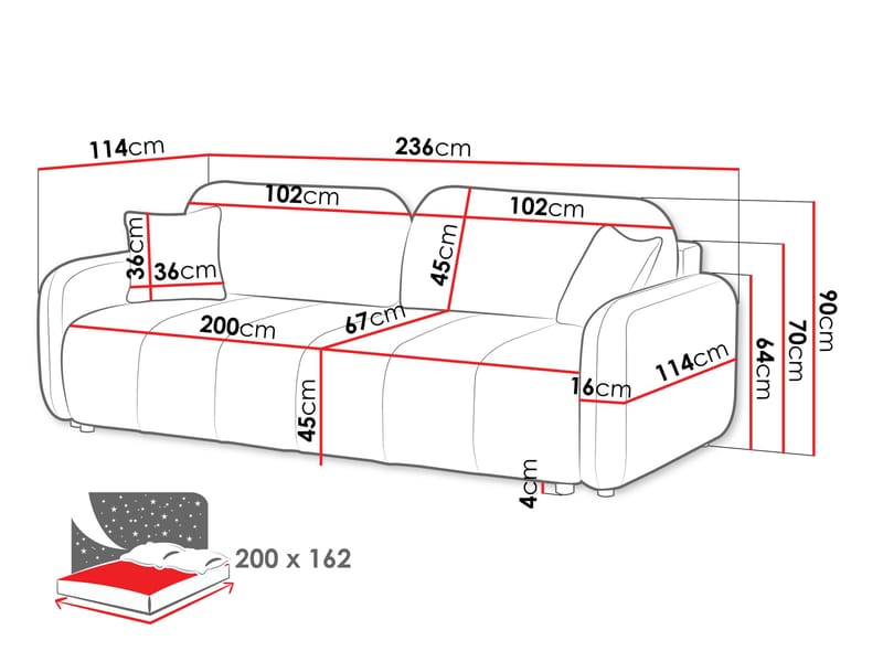 Quarlos 3-personers sovesofa med opbevaring - Mørk beige - Møbler - Sofaer - Sovesofaer
