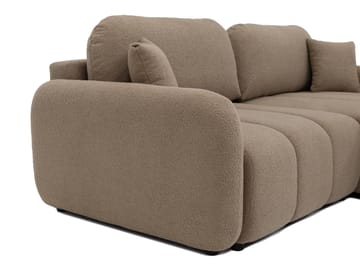 Quarlos 3-personers sovesofa med divan venstre og opbevaring - Mørk beige - Møbler - Sofaer - Sovesofaer