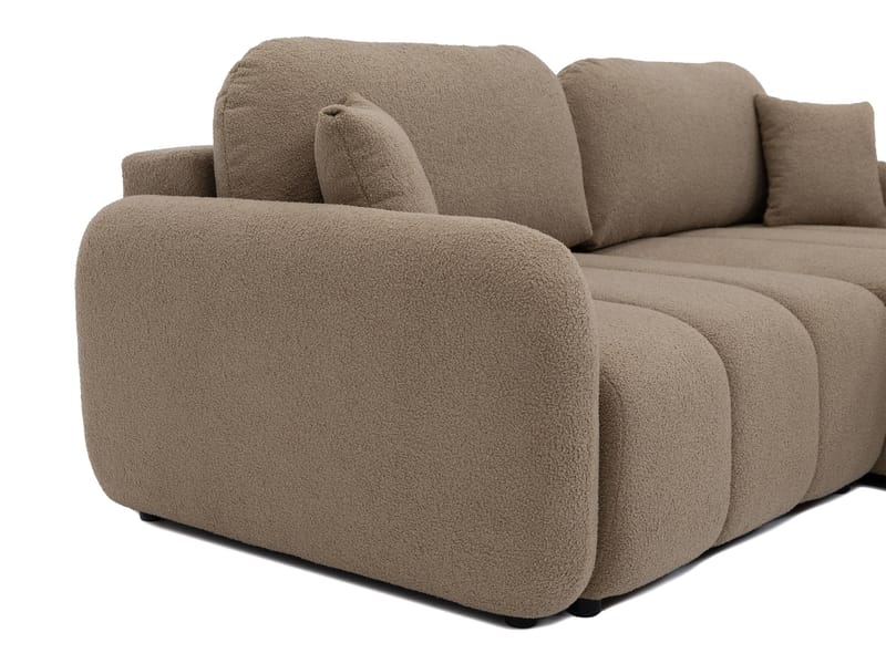 Quarlos 3-personers sovesofa med divan venstre og opbevaring - Mørk beige - Møbler - Sofaer - Sovesofaer