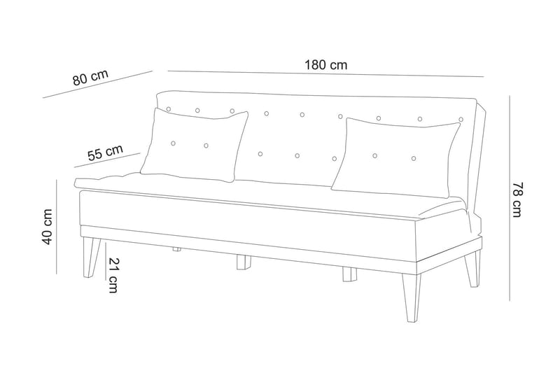 Raguel 3-pers. Sovesofa - Grå - Sovesofaer - 3 personers sovesofa