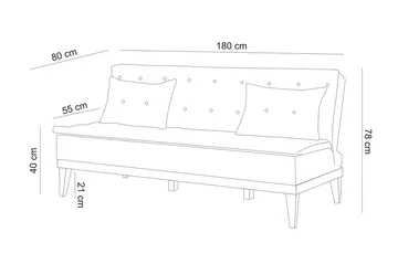 Raguel 3-pers. Sovesofa - Mørkeblå - Møbler - Sofaer - Sovesofaer