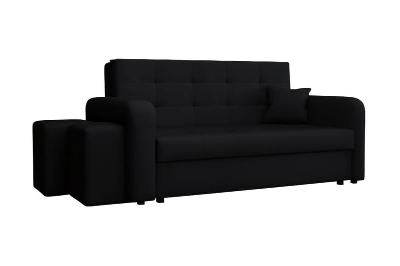 Ramdalen 3-Pers. Sovesofa Venstre - Velour/Sort - Sovesofaer - 3 personers sovesofa - Velour sofaer