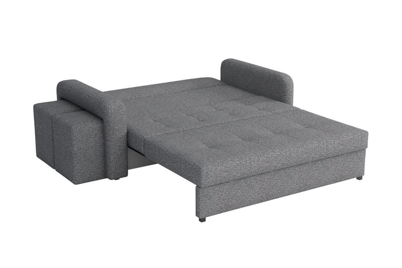 Ramdalen 3-Pers. Sovesofa Venstre - Velour/Sort - Møbler - Sofaer - Sovesofaer