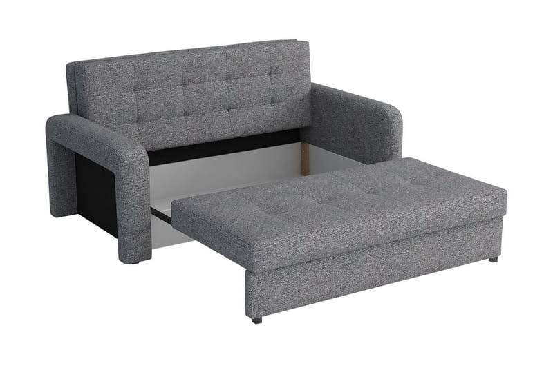 Ramdalen 3-Pers. Sovesofa Venstre - Velour/Sort - Møbler - Sofaer - Sovesofaer