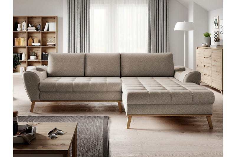 Rathkeale 3-personers Hjørnesofa - Beige - Sovesofaer - Hjørnesovesofa