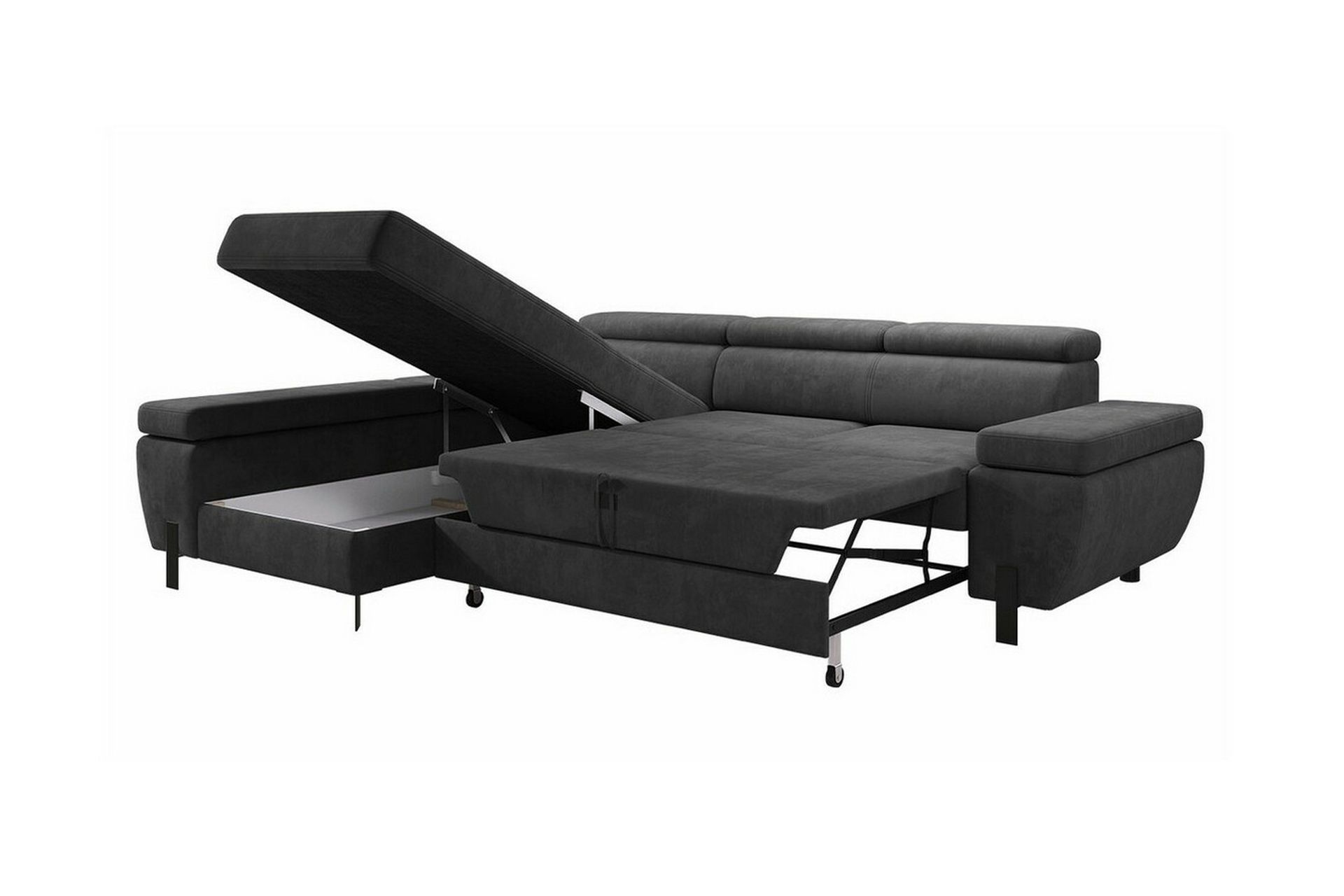 Rathkeale 4-personers Hjørnesofa - Mørkegrå - Møbler - Sofaer - Sovesofaer