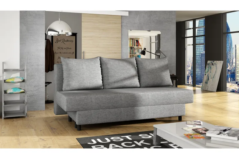 Rayez 2-personers Sovesofa 130x190 cm i Stof, Grå