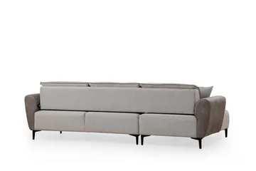 Rebelo 3-personers Venstrevendt L-formet Sovesofa 85x220 cm i Bouclé - Grå - Møbler - Sofaer - Sovesofaer