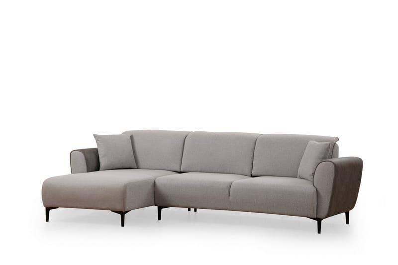 Rebelo 3-personers Venstrevendt L-formet Sovesofa 85x220 cm i Bouclé, Grå