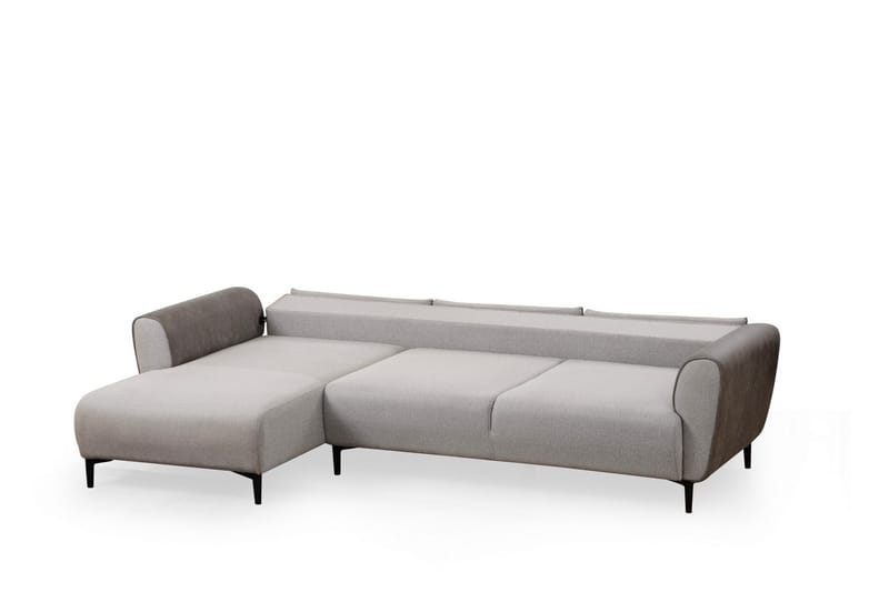 Rebelo 3-personers Venstrevendt L-formet Sovesofa 85x220 cm i Bouclé - Grå - Møbler - Sofaer - Sovesofaer