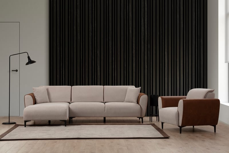 Rebelo Sovesofa med chaiselong - Beige - Møbler - Sofaer - Sovesofaer