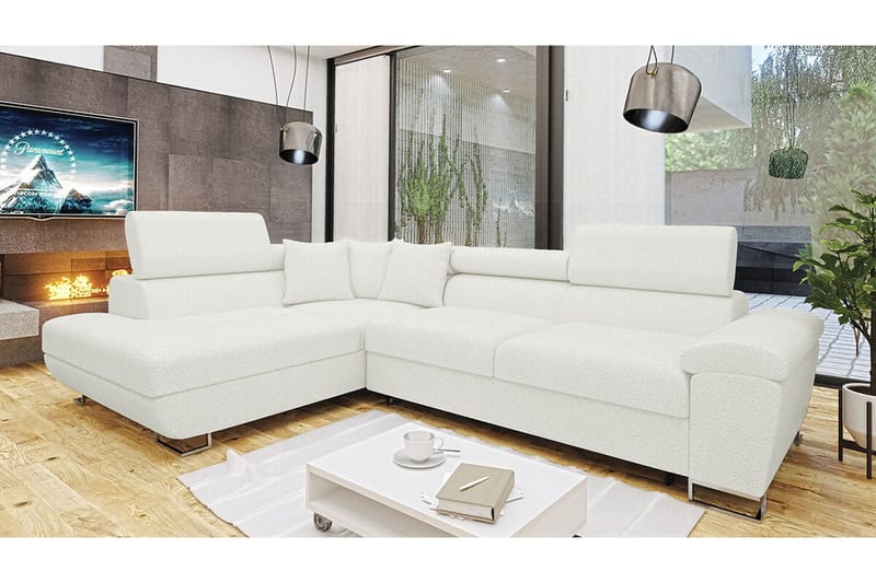 Reginia 3-sits Hörnbäddsoffa NO_BRAND White - Møbler - Sofaer - Sovesofaer