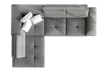 Reginia 3-personers Venstre Hjørnesovesofa 125x195 cm med Opbevaring i Bouclé - Hvid - Møbler - Sofaer - Sovesofaer