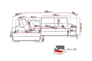 Reginia 3-personers hjørnesovesofa - Møbler - Sofaer - Sovesofaer