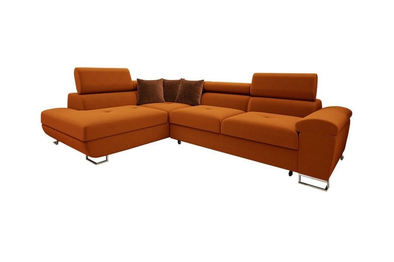 Reginia 3-personers Hjørnesovesofa - Mørke orange - Sovesofaer - Hjørnesovesofa