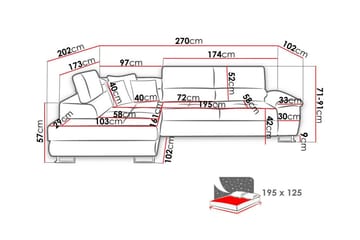 Reginia 3-personers Hjørnesovesofa - Brun - Møbler - Sofaer - Sovesofaer