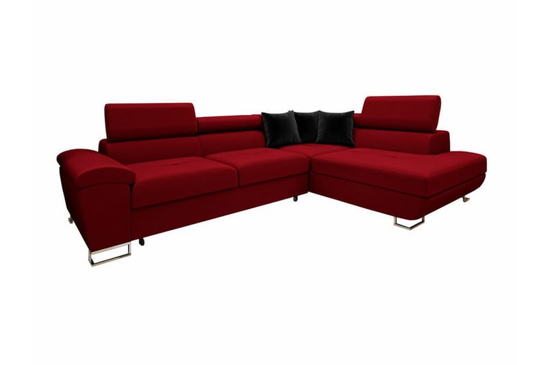 Reginia 4-personers Hjørnesovesofa - Rød - Møbler - Sofaer - Sovesofaer