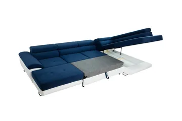 Reginia 4-personers Hjørnesovesofa 125x270 cm med Opbevaring i Manchesterstof - Blå - Møbler - Sofaer - Sovesofaer