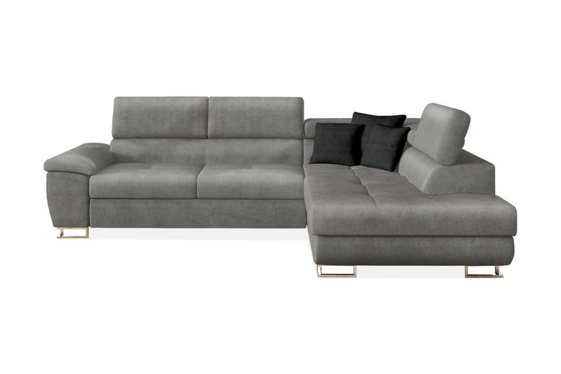 Reginia Hjørnesofa Højre - Grå - Sovesofaer - Sovesofa chaiselong - Velour sofaer