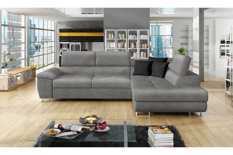 Reginia Hjørnesofa Højre - Grå - Møbler - Sofaer - Sovesofaer