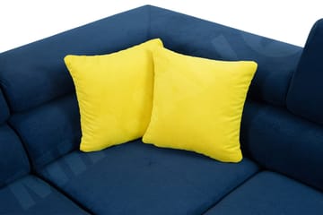 Reginia Hjørnesovesofa - Blå/Hvid/Gul - Møbler - Sofaer - Sovesofaer