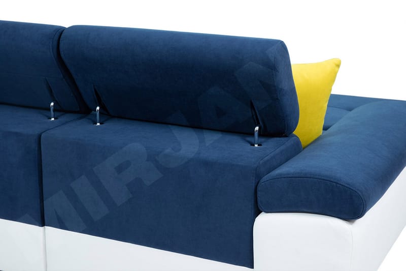 Reginia Hjørnesovesofa - Blå/Hvid/Gul - Møbler - Sofaer - Sovesofaer