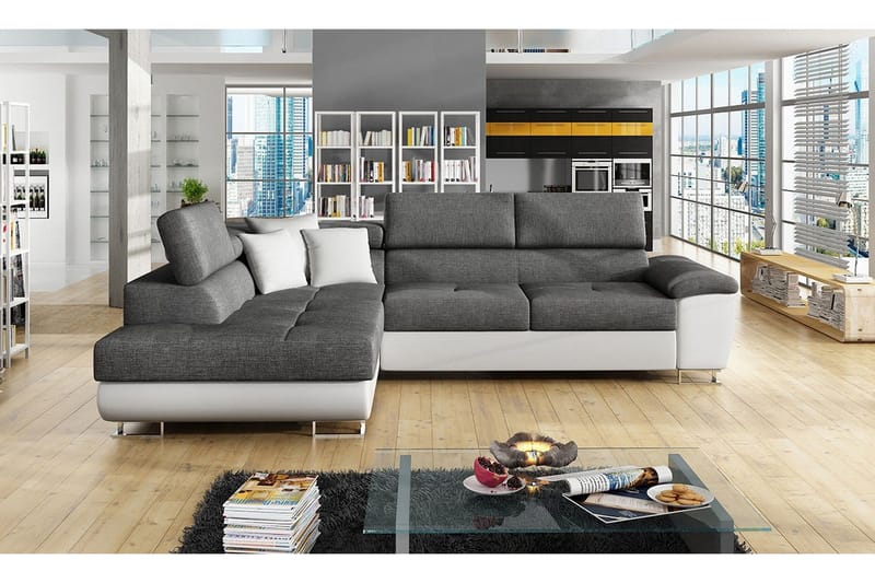 Reginia U-sovesofa - Hvid/Grå - Møbler - Sofaer - Sovesofaer