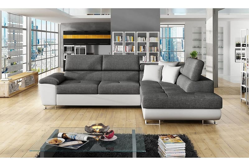 Reginia U-sovesofa - Hvid/Grå - Møbler - Sofaer - Sovesofaer