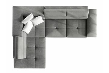 Reginia Venstrevendt Hjørnesovesofa 125x195 cm med Opbevaring i Fløjlskord - Blå - Møbler - Sofaer - Sovesofaer