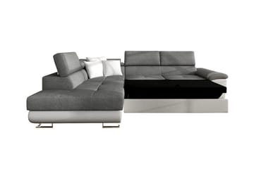 Reginia Venstrevendt Hjørnesovesofa 125x195 cm med Opbevaring i Fløjlskord - Blå - Møbler - Sofaer - Sovesofaer