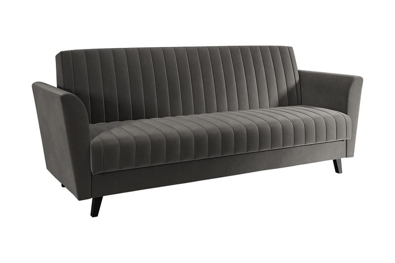 Rigberg Sofa - Grå - Sovesofaer - 4 personers sovesofa - Velour sofaer