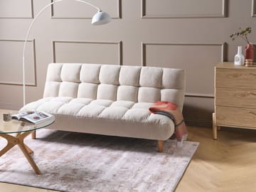 Risor Foldbar Sovesofa 112x190 cm i Bouclé - Hvid - Møbler - Sofaer - Sovesofaer - 2 personers sovesofa