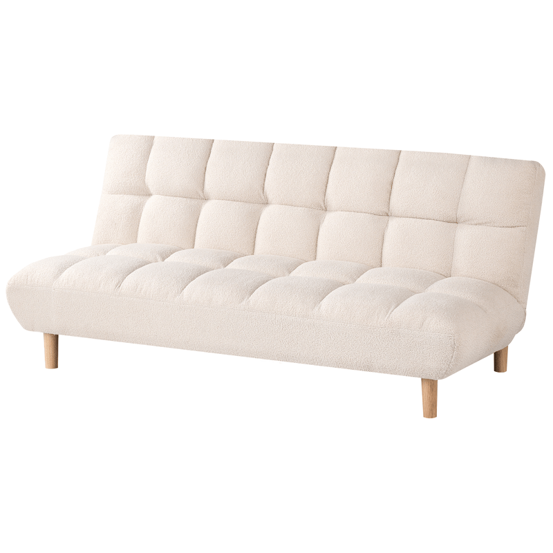 Risor Foldbar Sovesofa 112x190 cm i Bouclé - Hvid - Møbler - Sofaer - Sovesofaer - 2 personers sovesofa