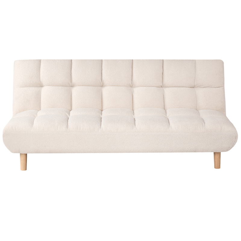 Risor Foldbar Sovesofa 112x190 cm i Bouclé - Hvid - Møbler - Sofaer - Sovesofaer - 2 personers sovesofa