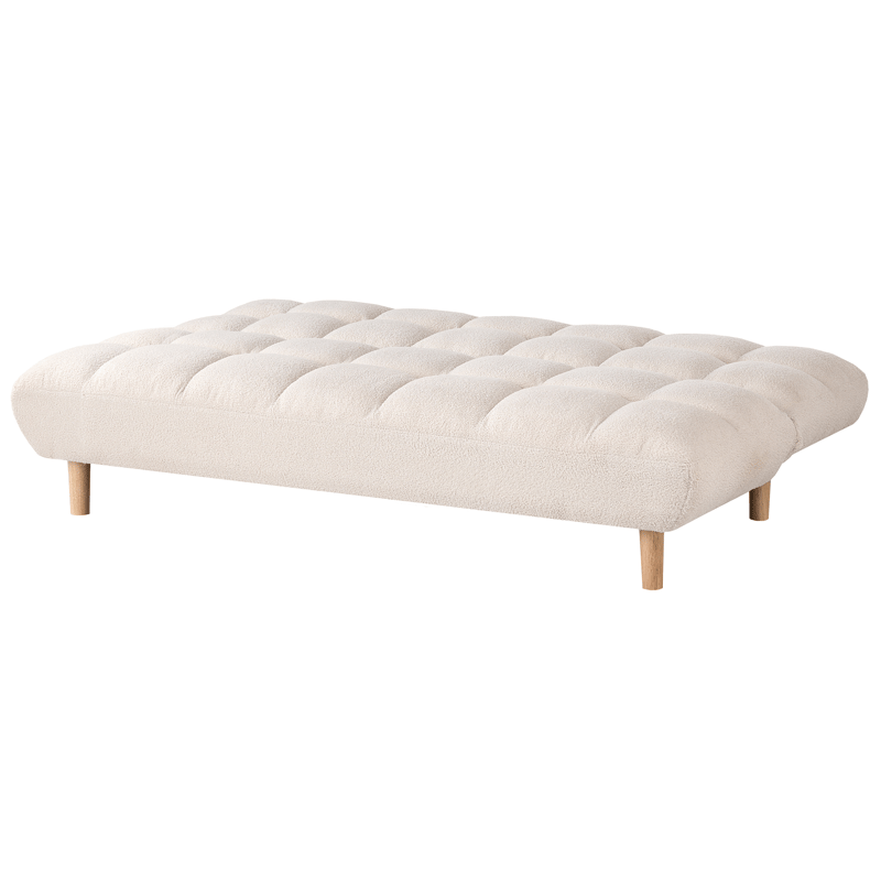 Risor Foldbar Sovesofa 112x190 cm i Bouclé - Hvid - Møbler - Sofaer - Sovesofaer - 2 personers sovesofa