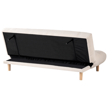 Risor Foldbar Sovesofa 112x190 cm i Bouclé - Hvid - Møbler - Sofaer - Sovesofaer - 2 personers sovesofa