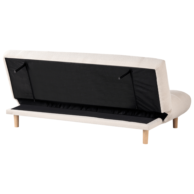 Risor Foldbar Sovesofa 112x190 cm i Bouclé - Hvid - Møbler - Sofaer - Sovesofaer - 2 personers sovesofa