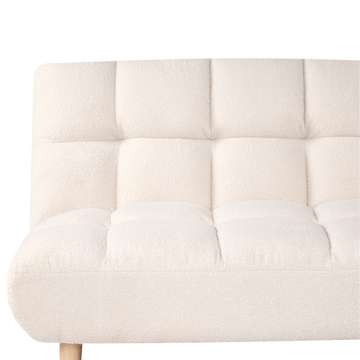 Risor Foldbar Sovesofa 112x190 cm i Bouclé - Hvid - Møbler - Sofaer - Sovesofaer - 2 personers sovesofa
