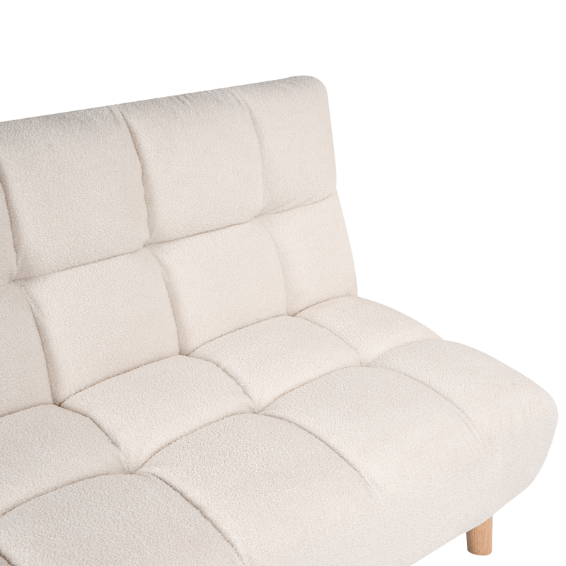 Risor Foldbar Sovesofa 112x190 cm i Bouclé - Hvid - Møbler - Sofaer - Sovesofaer - 2 personers sovesofa