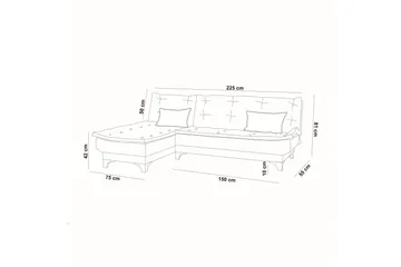 Riversdale Sovesofa med Chaiselong 4-personers - Lysegrå - Møbler - Sofaer - Sovesofaer