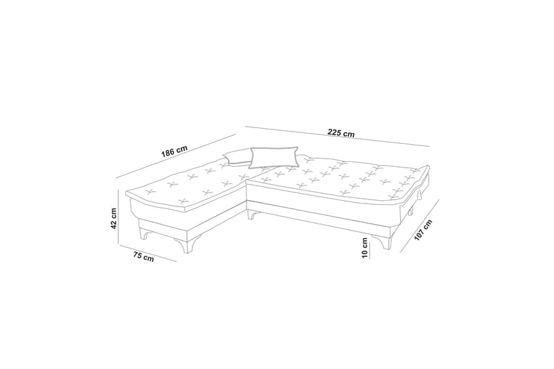 Riversdale Sovesofa med Chaiselong 4-personers - Lysegrå - Møbler - Sofaer - Sovesofaer