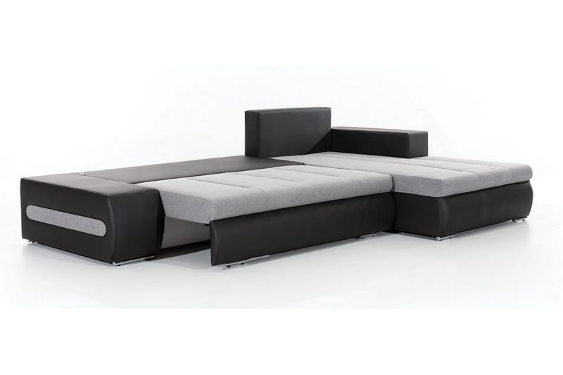 Rodeche 3-personers Sovesofa med Chaiselong og Opbevaring - Lysegrå - Møbler - Sofaer - Sovesofaer