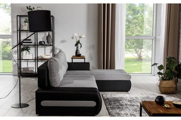 Rodeche 3-personers Sovesofa med Chaiselong og Opbevaring - Lysegrå - Møbler - Sofaer - Sovesofaer