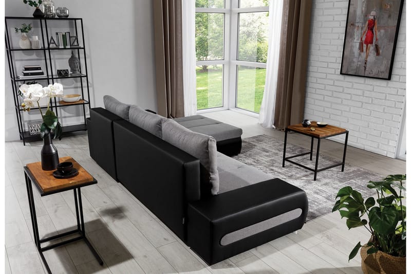 Rodeche 3-personers Sovesofa med Chaiselong og Opbevaring - Lysegrå - Møbler - Sofaer - Sovesofaer